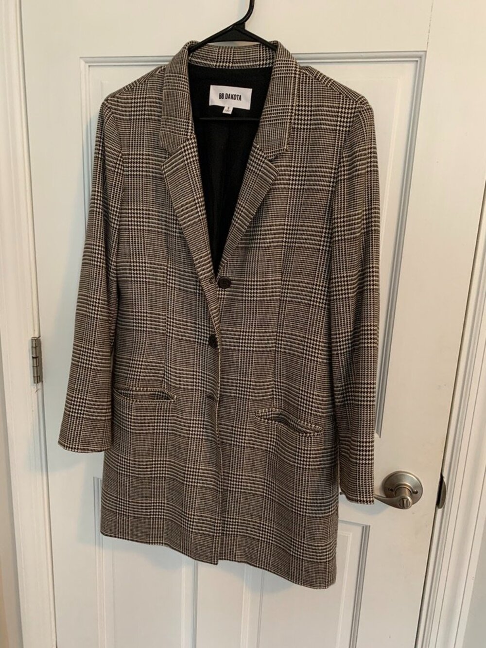 Anthropologie Plaid Blazer Button up Jacket Size S Oversized